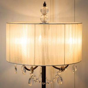 Lampada da Terra Contemporanea in Vetro con Paralume Trasparente e Lampadine LED a Sospensione in Cristallo - Product Image 5