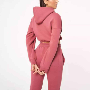 Women's Pink Hooded Regular Top and Matching <b>Sweatpants</b> <b>Set</b> 100% Organic Cotton Breathable Casual Full Sleeve 2 Piece Long <b>Set</b> - Product Image 4