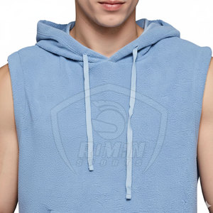Wholesale Good Quality Cotton Custom <b>Men</b> <b>Sleeveless</b> <b>Hoodie</b> Casual Wear <b>Men</b> <b>Sleeveless</b> Plain <b>Hoodie</b> <b>For</b> Sale - Product Image 3