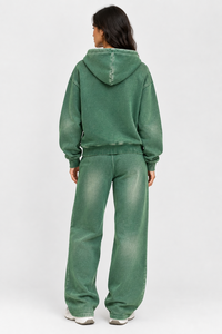 Conjunto Deportivo Premium Personalizado para Mujer, Sudadera y Pantalones Deportivos con Efecto Deslavado Vintage, Ropa Urbana de Fabricante - Product Image 2