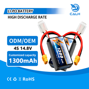 Calh 14.8V <span class=keywords><strong>LiPo</strong></span> แบตเตอรี่4S 1300mAh เคสนิ่มเชื่อมต่อแบตเตอรี่โดรนแบตเตอรี่สำหรับโดรน FPV รุ่น RC งานอดิเรก - Product Image 1
