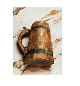 Jarra de cerveza a prueba de fugas 100% hecha de madera con mango de madera, jarra de cerveza de madera, taza de Venta caliente para el hogar, Hotel y restaurante - Product Image 3