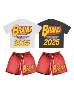 เสื้อยืดแขนสั้นสีพื้นผ้าฝ้าย 100% ไซส์ใหญ่พิเศษสำหรับผู้ชาย ชุดเซ็ต 2 ชิ้น กางเกงขาสั้น แห้งเร็ว ระบายอากาศได้ดี - Product Image 2