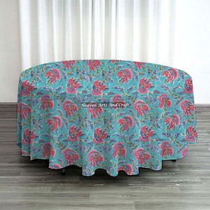 Nuevo Mantel Redondo de Diseño Vintage con Estampado, Mantel de Algodón con Estampado a Mano para Bodas, Fiestas y Eventos - Product Image 4