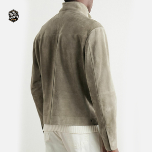 TWILL SPORTS <b>Men's</b> Stand Winter Zipper <b>Suede</b> Leather Knitted Waterproof Windproof Heated Anti-Bacterial Breathable Quilted - Product Image 5