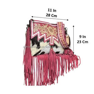 Wholesale <b>Large</b> Capacity Handcrafted Genuine Cowhide Leather Crossbody Fringe Bag Designer Shoulder Purse Perfect for Women's - Product Image 2