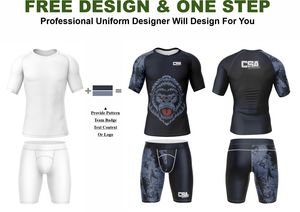 Tenues de compression respirantes pour hommes, personnalisées, imprimées numériquement, pour MMA et BJJ, vente en gros directe d'usine - Product Image 2