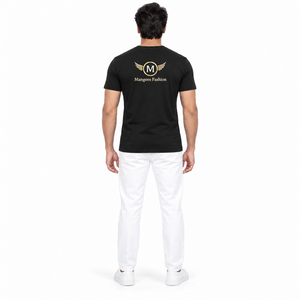 Camisetas de Hombre de Moda OEM de MANGOES FASHION, Nuevas y Modernas, de Poliéster/Algodón, con Estampado Digital en la Parte Delantera, Color Sólido - Product Image 2