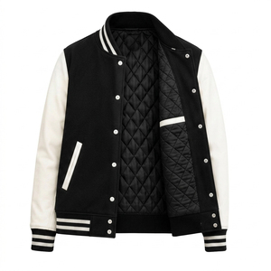 Vestes universitaires en tissu de laine avec logo personnalisé pour hommes, vêtements d'hiver, vestes Letterman avec col montant, style streetwear, taille adulte - Product Image 5