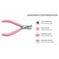 Pince à capsules pour extensions de cheveux en acier inoxydable professionnelle, outil de sertissage à la kératine avec étui, usage en salon, prix d'usine OEM