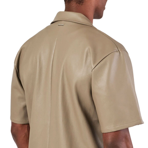 เสื้อแจ็คเก็ตแขนสั้นหนังสีแทนระดับพรีเมียมของ ORREN – ดีไซน์เรียบหรูมีระดับ – คอลเลกชันระดับไฮเอนด์สำหรับผู้ชาย - Product Image 5
