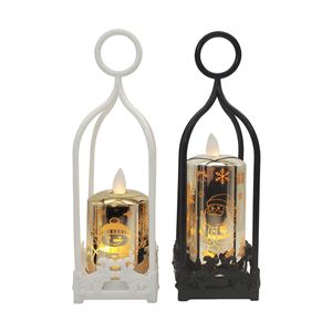 LANJO Custom Patterned Portable Hanging <b>Ring</b> Design Flameless Electronic Flickering <b>Battery</b> Power LED Holiday Candle lanterns - Product Image 2