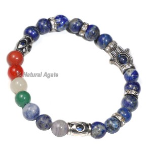 Bracelet naturel à double couche 7 chakras - Bijoux de yoga en pierres précieuses naturelles - Product Image 3