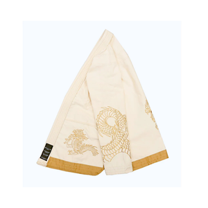 Kimono de Jiu Jitsu Brasileño Blanco Unisex para Adultos con Patrón de Dragón Bordado con Cadena, Uniforme de Artes Marciales - Product Image 4