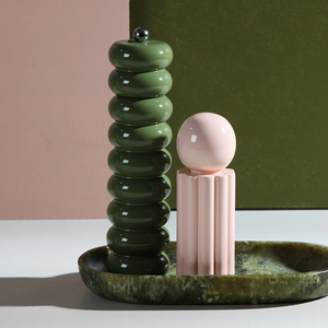 Molinillo de pimienta de alta gama con acabado lacado, hecho a mano, con muela cerámica ajustable, para sal y pimienta, para cocina y decoración. - Product Image 1