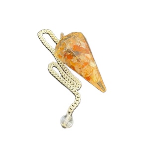 Alta calidad rojo cornalina orgón péndulo Hada tallada facetada radiestesia cono Feng Shui estilo meditación curación artesanías de cristal - Product Image 1