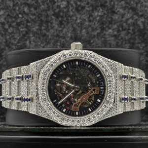 Elegante Reloj de Pulsera de Cuarzo de 20 mm con Diamantes de Moissanita y Acero Inoxidable, Estilo Lujoso y Moderno para Hombre y Mujer - Product Image 1