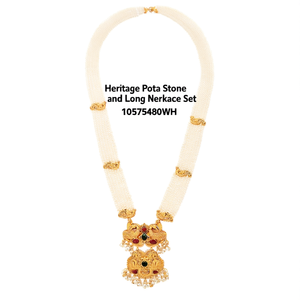 Heritage Pota Stone and Pearl Long Necklace Set 10575480WH Elegant and Stylish Accessory - Product Image 2