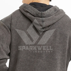 Sudadera con Capucha Gris Oscuro para Hombre, 100% Algodón Felpa, Corte Regular, Estampado Trasero, Ropa Casual de Otoño - Product Image 5