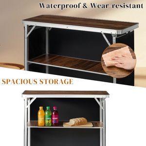 Tavolo da Bar Pieghevole Portatile con Ripiano e Borsa Nera per il Trasporto, Ideale per Eventi Interni ed Esterni - Product Image 4
