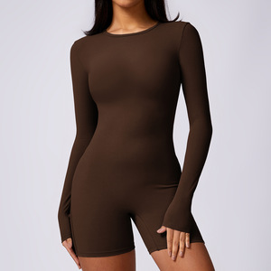 Women's Long Sleeve High Waist Tummy Control <b>Shapewear</b> Jumpsuit Solid Color Crew Neck Skinny Fit All Seasons Body Suit - Product Image 5