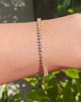 Pulsera de Oro Sólido Real de 14K con Diamantes de Corte Redondo, Diamantes Creados en Laboratorio F VS, Joyería de Boda, Pulsera Fina Personalizada, Proveedor al por Mayor