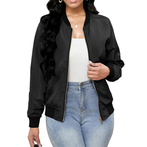 Chaqueta Bomber Informal para Mujer, Talla Adulta, Tejido Teñido, Transpirable, Resistente al Viento, Lista para el Invierno, Elegante, Manga Larga - Product Image 3