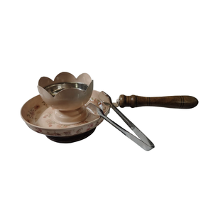 Brûleur d'encens en laiton AG fait main, forme de lune, luxe arabe, bois de santal, or et noir, 100% naturel, pour bureau et maison, thérapeutique - Product Image 1