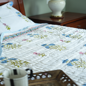 Parure de lit en coton biologique premium, écologique, imprimée à la main, 400 fils, en coton à fibres longues, avec drap-housse pour lit King/Queen - Product Image 3