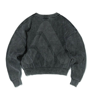 Pull en tricot surdimensionné pour homme, style streetwear, effet délavé, 100% coton, respirant, personnalisable - Product Image 2