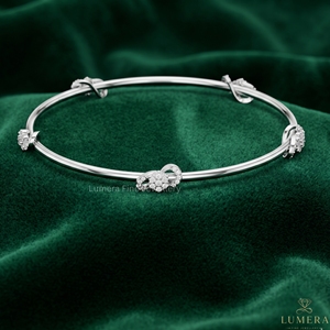 Brazalete Minimalista de Lujo con Racimo de Diamantes para Mujer, Certificado IGI, Chapado en Rodio, Joyería Personalizada, Oro de 9KT/10KT/14KT/18KT - Product Image 2