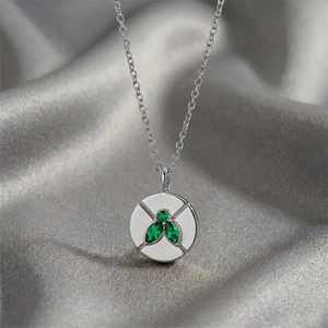 Collier pendentif en onyx vert en gros, breloque ronde facettée plaquée argent, bijoux faits à la main, approvisionnement en vrac - Product Image 1