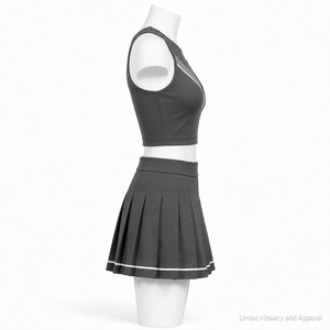 Tenues de cheerleading pour équipes adultes et filles, ensembles sans manches, tenue scolaire personnalisée, robe de cheerleading 100% polyester pour costumes sportifs - Product Image 3