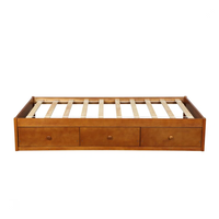 Lit plateforme moderne en bois de pin naturel avec 3 tiroirs pour chambre à coucher – Vente en gros à prix abordable