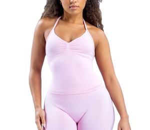 Custom LOGO High Quality Organic Cotton Knitted Hip Hop Slim Fit Women's Crop Tank <b>Top</b> <b>Rhinestone</b> Embellishments Eco-Friendly - Product Image 5