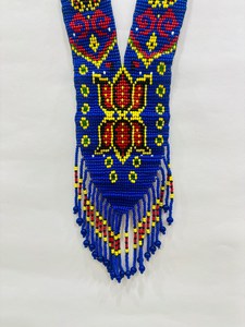 Trending style Handmade Blue Seed Bead <b>Necklace</b> Earrings Set | Tribal <b>Statement</b> Jewelry for christmas , wedding , party - Product Image 5