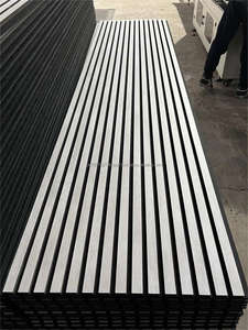 Panel de pared de listones de madera acústica de tela para Interior - Product Image 4