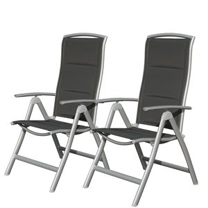 Set di 2 Sedie Reclinabili da Esterno con Telaio in Alluminio, Regolabili per Spiaggia, Campeggio, Piscina, Giardino, Design Pieghevole - Product Image 1