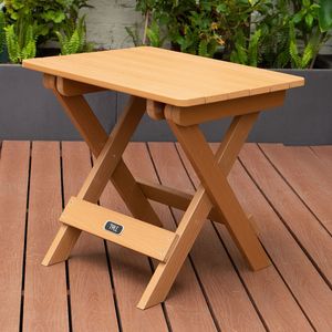 Adirondack portatile pieghevole tavolino quadrato per tutte le stagioni in legno di plastica resistente allo sbiadimento per giardino esterno spiaggia campeggio picnic - Product Image 5