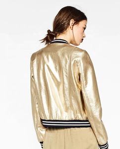 Blouson d'hiver en cuir Pu brillant en Satin pour hommes, dernier Design, couleur dorée, Style décontracté, vêtements intelligents, veste, vente en gros, - Product Image 5