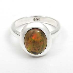 Custom Fine Quality Bezel Set Wedding <b>Ring</b> Made From 925 Sterling <b>Silver</b> Natural Oval Cut Black <b>Opal</b> Gemstone Bohemian Jewelry - Product Image 3