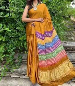 Sari Bandhani Dani en Soie Modale Pure Premium avec Pallu Multiple – Tenue Traditionnelle Festive Ethnique pour Femme – Collection - Product Image 4