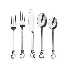 Ensemble de couverts en acier inoxydable avec manche en bois, vaisselle rustique, ensemble de couverts pour la salle à manger - Product Image 2