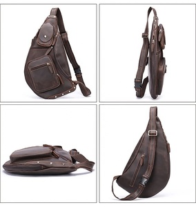 กระเป๋าคาดอกหนังแท้สำหรับผู้ชาย, กระเป๋าคาดอกหนังแฟชั่นดีไซน์ใหม่ - Product Image 2