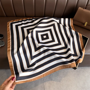 2026 Fashion square <b>scarf</b> for Women Hair Band Soft Neckerchief Vintage Hijab Stripe Print Headscarf Female Pashmina Bandana - Product Image 6
