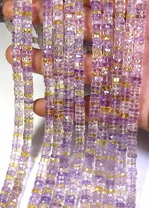 High Quality <b>Pink</b> Ametrine Heishi Shape Gemstone Beads 16" Strand Center <b>Drilled</b> Faceted 6mm Natural Gemstones DIY Jewelry - Product Image 6
