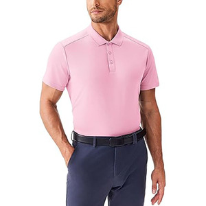 Polo rosa claro para hombre – Camiseta clásica de algodón informal de manga corta - Product Image 2