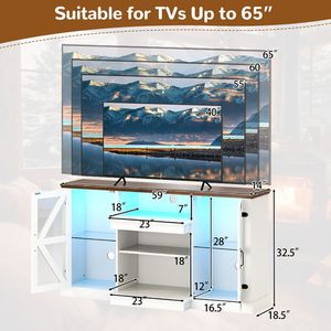 Table console multimédia de 59 pouces avec 3 étagères et 22 modes dynamiques - Product Image 6