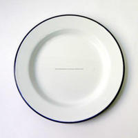 Boulangeries Plateau à biscuits Assiette ronde Émail blanc Disque en porcelaine Réutilisable Alimentaire Sûr Métal Chargeur Assiettes Servir Pâtisseries Gâteaux