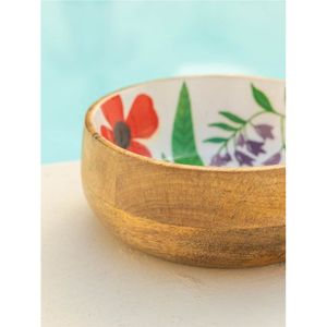 Tazón de Ensalada de Madera Ecológico con Revestimiento de Esmalte y Diseño de Hojas - Recipiente Redondo para Servir Alimentos, Apto para Fiestas, Hogar y Decoración de Mesa - Product Image 6